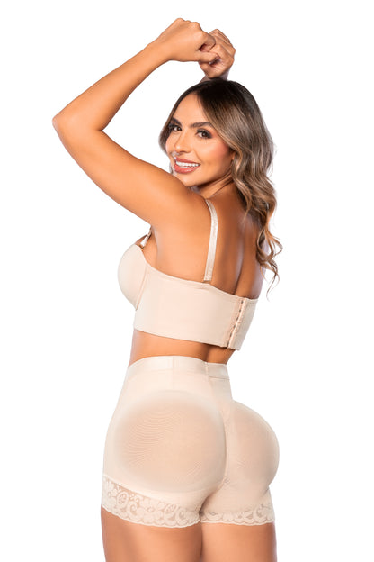 Panty cachetero invisible Stagmi con encaje y realce natural – Modelo SMI04027 con tanga gratis