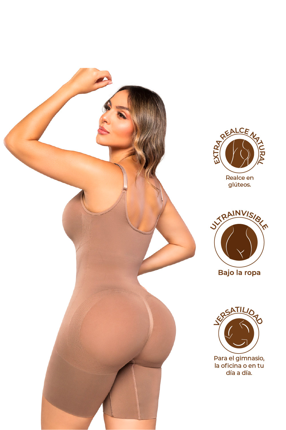 Body Faja Invisible SMI7153 COCOA Espalda alta, curvas redefinidas