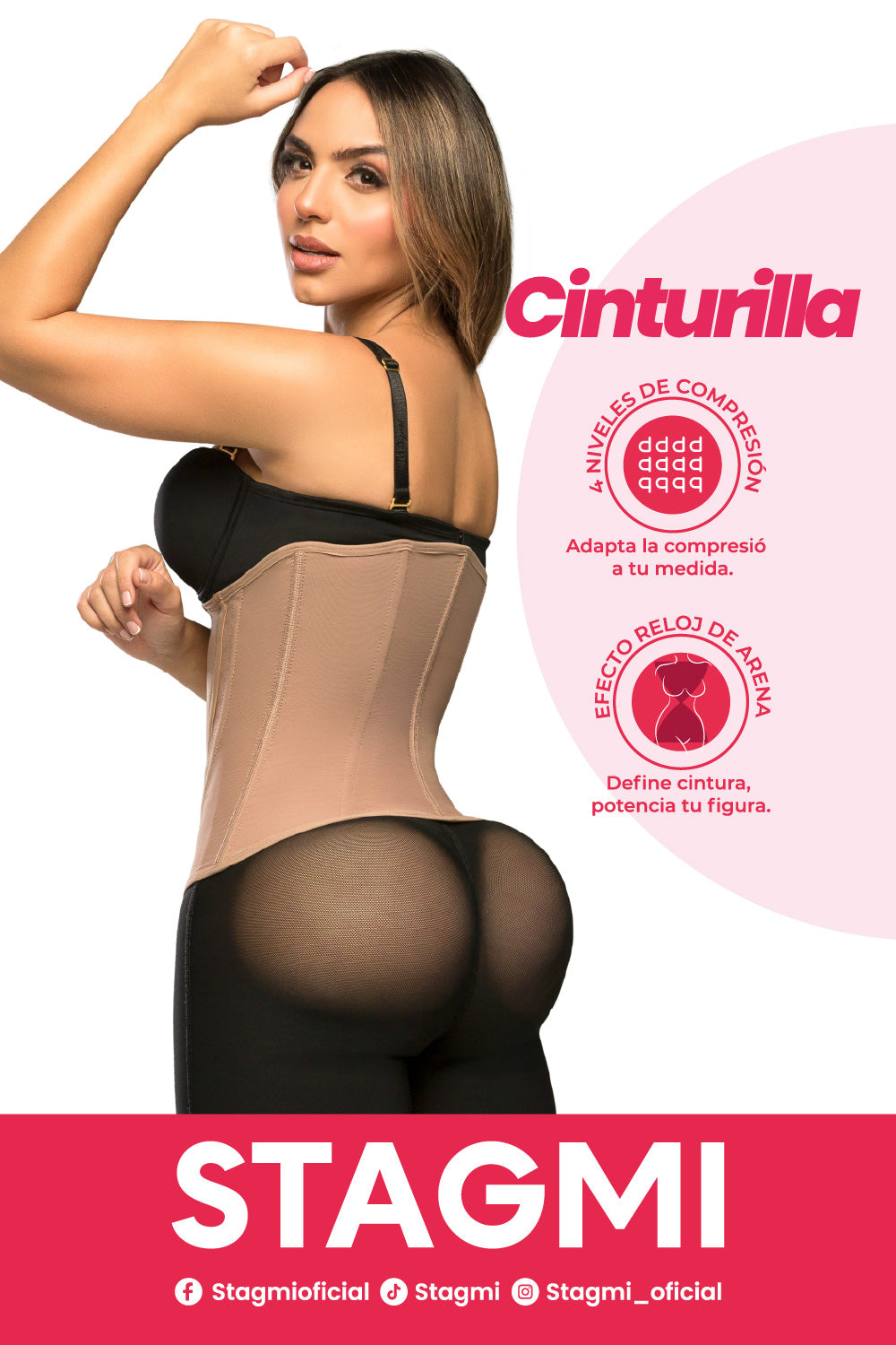 Cinturilla SMI2025 de compresión con cierre doble y soporte lumbar